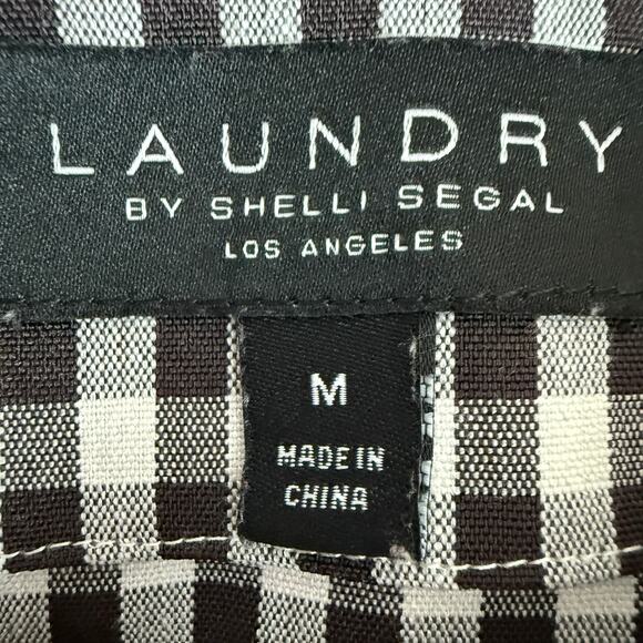 Women's Laundry by Shelli Segal Black and White GIngham Mini Skirt Size Medium - Picture 4 of 8